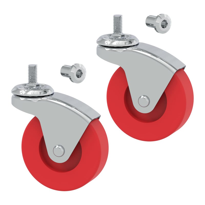 BIG RED 2 Pack 2.5" Swivel Caster Wheel for Creeper Service Utility Cart Stool Post Mount, TR6551 - Image 1